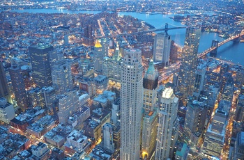 Udsigt fra One World Observatory til Manhattan i New York, USA