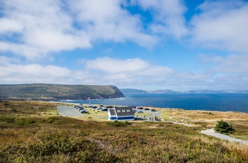 Parkeringspladsen til Cape Spear Lighthouse National Historic Site – Newfoundland i Canada