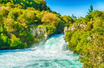 Vandfaldet Huka Falls, Nordøen i New Zealand