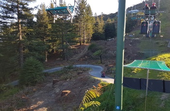 Luge banen og stoleliften, Skyline Rotorua - Nordøen i New Zealand