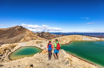 Vandring på vulkan i Tonariro National Park, Nordøen i New Zealand