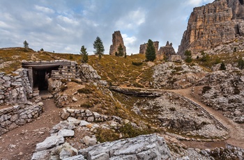 Forsvarsværk fra 1. verdenskrig i Dolomitterne i Norditalien