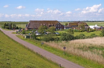 Hotel bag dige ved vadehavet i Nordtyskland