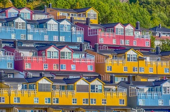 Farverige huse i Bodø, Norge