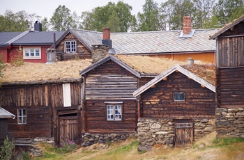 Gamle huse i minebyen Røros, Norge
