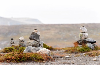 Stenmarkeringer på vandrerute i Norge