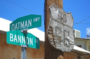 Vejskilt i den gamle mineby Oatman - Arizona