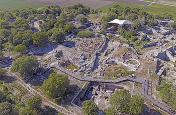 Luftfoto af oldtidsbyen Troja i Tyrkiet