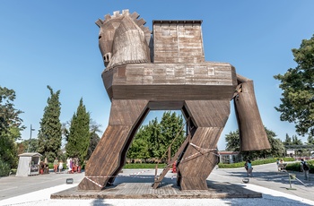 Trojansk hest i oldtidsbyen Troja - Tyrkiet