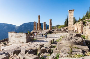 Oraklet i Delfi - Apollon templet i det arkæologisk område i Grækenland