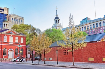 City Hall og Independence Hall i Philadelphia, USA