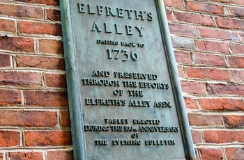 Elfreths Alley i Philadelphia, Pennsylvania i USA