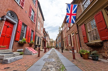 Elfreths Alley i Philadelphia, Pennsylvania i USA