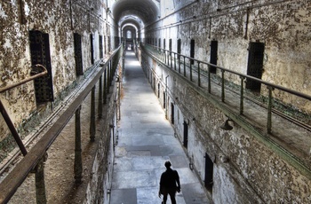 Dyster fængselsgang i Eastern State Penitentiary i Philadelphia