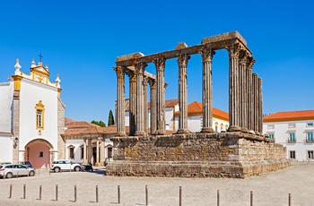 Det romerske tempel i UNESCO byen Evora, Portugal