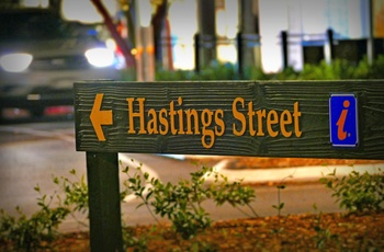 Skilt til Hasting Street i Noosa Heads i Queensland - Australien