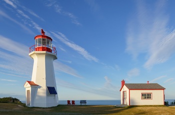 Fyrtårn i Forillon National Park i Quebec i Canada