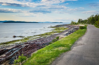 Kystvej i Kamouraska området ud til Saint Lawrence-floden i Quebec, Canada