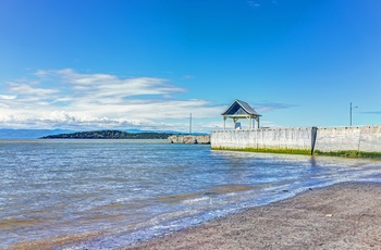 Strand i Kamouraska ud til Saint Lawrence-floden i Quebec, Canada