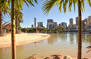 Kunstig strand, South Bank i Brisbane, Queensland