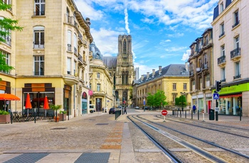 Reims centrum og katedral