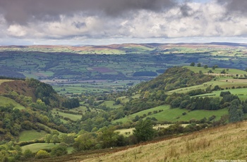 Landskab ved Hay-on-Wye, Brecon Beacons, Wales