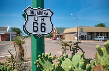 Route 66 skilt i Oklahoma