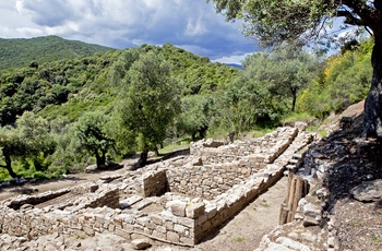 Ruinerne af det antikke Stageira nær Oympiada på Halkidiki - Grækenland