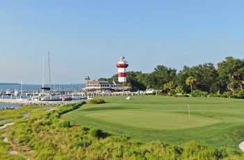 Harbour Town Lighthouse og golfbane på Hilton Head Island - South Carolina i USA