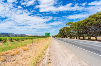 På vej gennem vinområdet McLarren Vale - South Australia