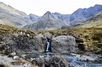 Fairy Pools på Isle of Skye, Skotland 