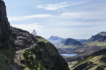 Vandring i The Quiraing på Isle of Skye, Skotland