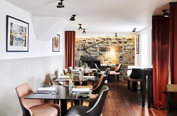 Inde i restauranten The Three Chimneys på Isle of Skye, Skotland