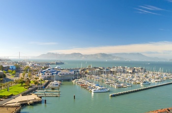 Udsigt til Fishermans Wharf i San Francisco, Californien