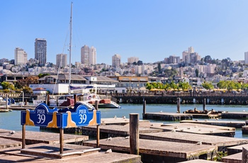 Pier 39 der er kendt for søløver der slikker solskin, San Francisco
