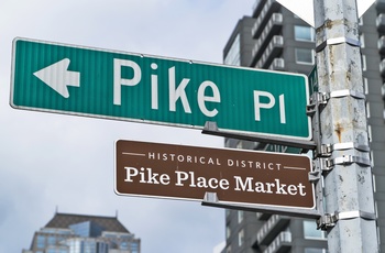 Vejskilt til Pike Place Market i Seattle - USA
