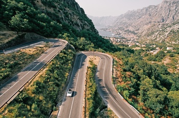 Udsigt over Kotorbugten fra Serpentine Road mellem Kotor og Njeguši i Montenegro