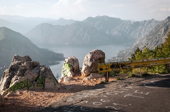 Udsigt over Kotorbugten fra Serpentine Road mellem Kotor og Njeguši i Montenegro