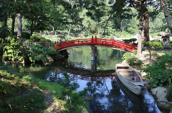 Shukkeien Garden - en japansk have i Hiroshima - Japan