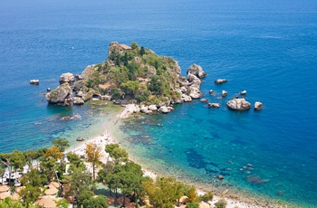 Udsigt til Isola Bella stranden