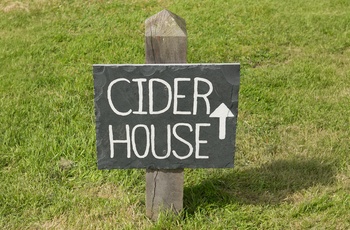 Skilt til ciderhus i Devon - England