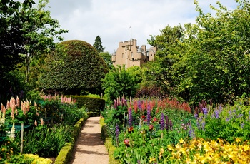 Skotland - den smukke have med Crathes Castle i baggrunden