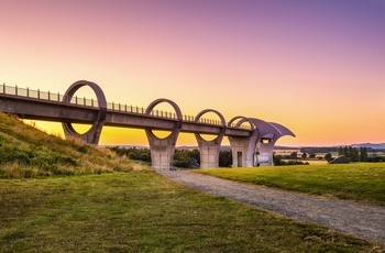 Falkirk Wheel der forbinder de to kanaler Forth and Clyde Canal og Union Canal, Falkirk Wheel, Skotland