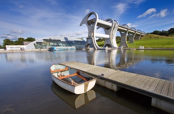 Falkirk Wheel der forbinder de to kanaler Forth and Clyde Canal og Union Canal, Falkirk Wheel, Skotland