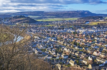 Udsigt til Stirling fra Wallac monumentet, Skotland