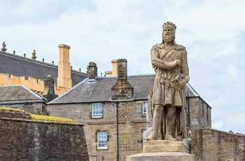 Statue Robert the Bruce og Stirling slot, Skotland