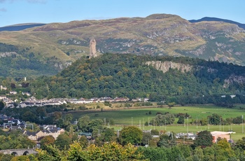 Byen Stirling og Wallace monumentet, Skotland