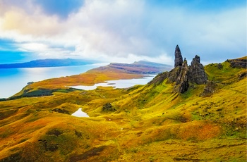 Old man of storr i efteråret på Isle of Skye, Skotland