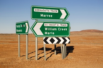 Vejskilt langs i Oodnadatta Track - South Australia