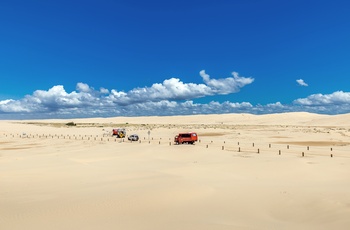 Diverse køretøjer i Stockton Sand Dunes - NSW - Australien